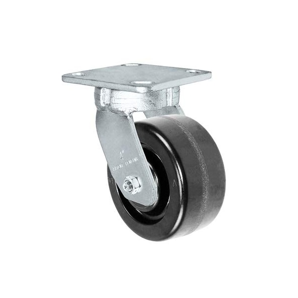 4"x2" Kingpinless Swivel Plate Caster, Phenolic Wheel, 800 lbs Cap